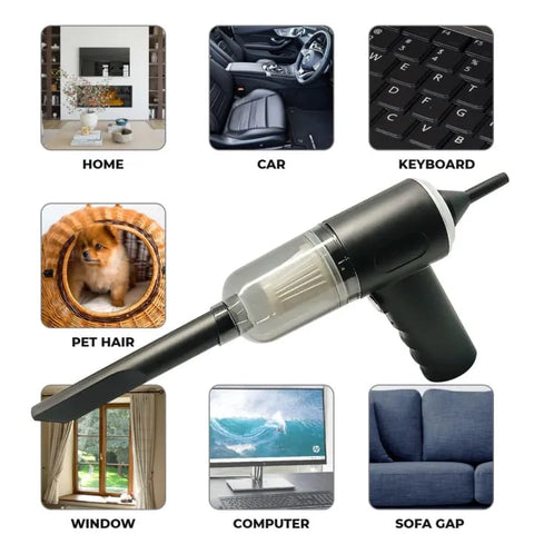 3 In 1 Portable Vacuum Cleaner Duster Blower  | Air Pump Wireless Hand-held Cleaning For Car Home